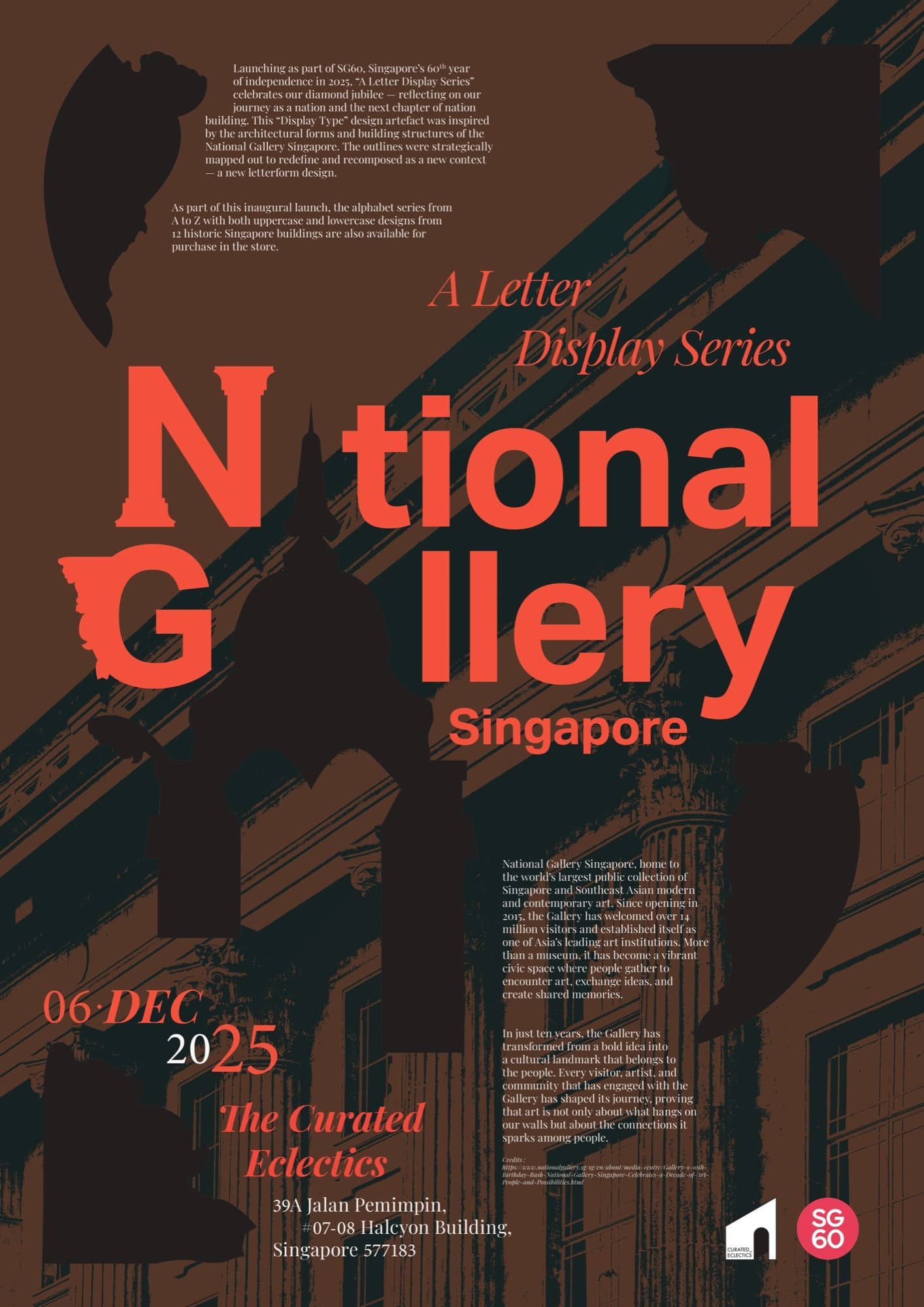 'A Letter Display Series' launch poster for the National Gallery Singapore