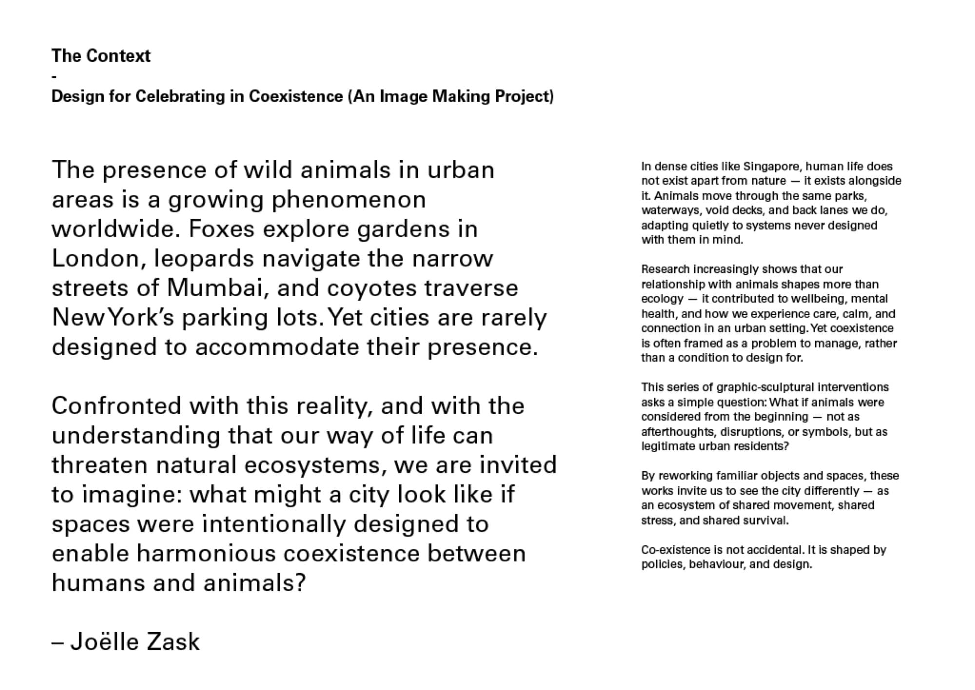 Project context board — designing for coexistence